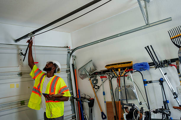Professional Garage Door Panel Replacement technician working in Newport County County, RI